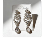 Luxurious floral with full diamond accents, long waterdrop gemstone earrings, court-style versatile earrings that enhance complexion