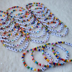 Personalized Beaded Bracelets Bulk Order, Custom Word Team Party Favors