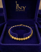 14K Solid Gold Honeycomb Bracelet: Geometric Hexagon Link Chain, Beehive Jewelry