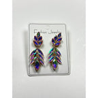 Fashionable Leaf for Women, Light Luxury Exaggerated Earrings with Crystal Tassels