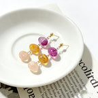 Resin luxury acrylic Maillard earrings, light luxury, niche style, sophisticated and high-end feel