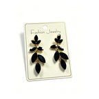 Fashionable and elegant leaf crystal earrings, long tassels, high-end versatile earrings for women, available in multiple colors