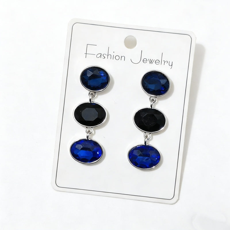 Long crystal glass earrings with a dazzling, unique, and sophisticated design