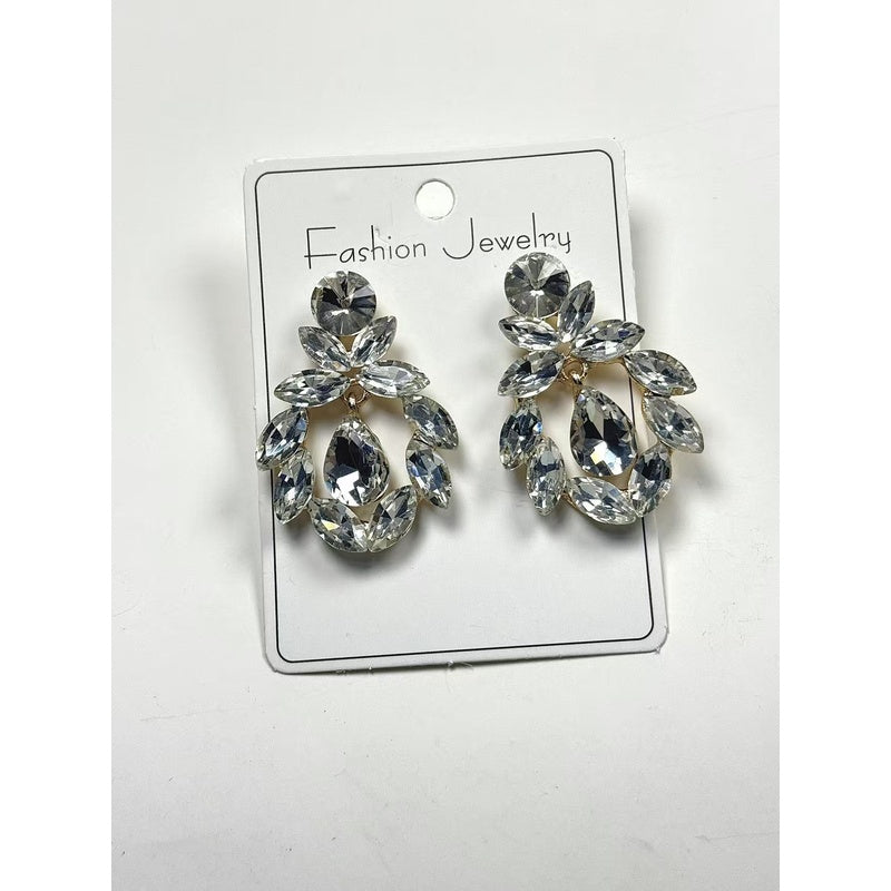 Fashionable crystal earrings for women, long water drop tassel high-end colorful earrings, light luxury