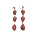 Pink irregular beaded with a gentle temperament, long earrings that flatter the face shape
