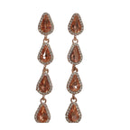 Tassel with a high-end feel, full of diamonds, water drop design, elegant earrings for parties