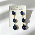 Gradient color stone long earrings, light luxury and elegant, versatile for dating
