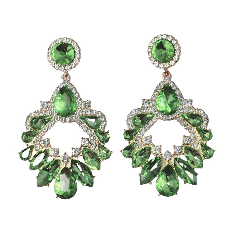 Palace-style dazzling rhinestone for women, French luxury high-end earrings, statement earrings