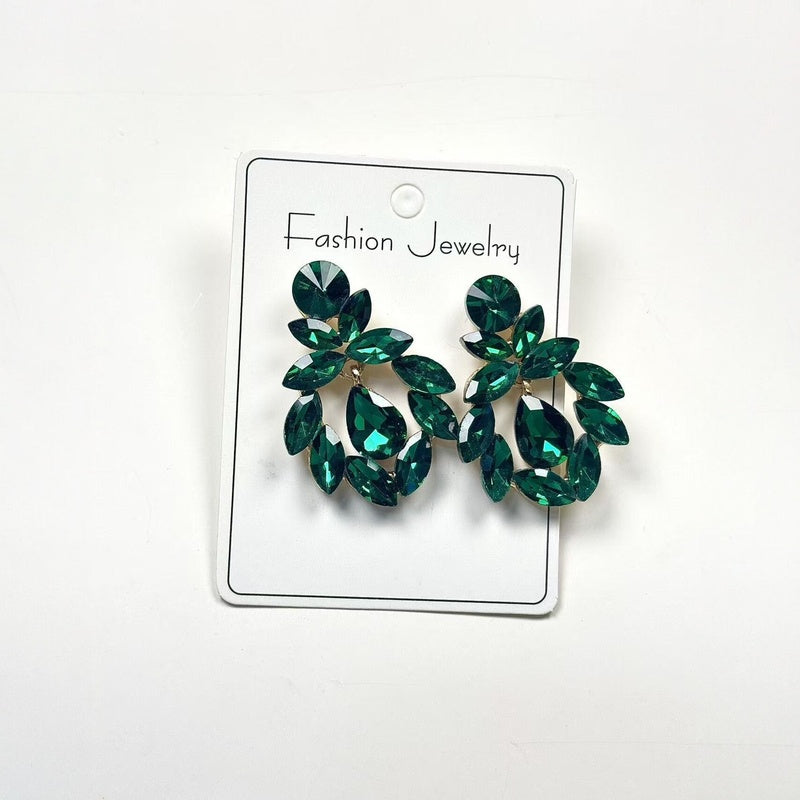Fashionable crystal earrings for women, long water drop tassel high-end colorful earrings, light luxury