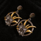 Vintage Palace Style Diamond-Studded Flower High-End Niche Design Earrings, Versatile Light Luxury Earrings Wholesale