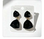 Light luxury style teardrop-shaped faceted crystal multi-layered design earrings, elegant and versatile accessories for everyday wear