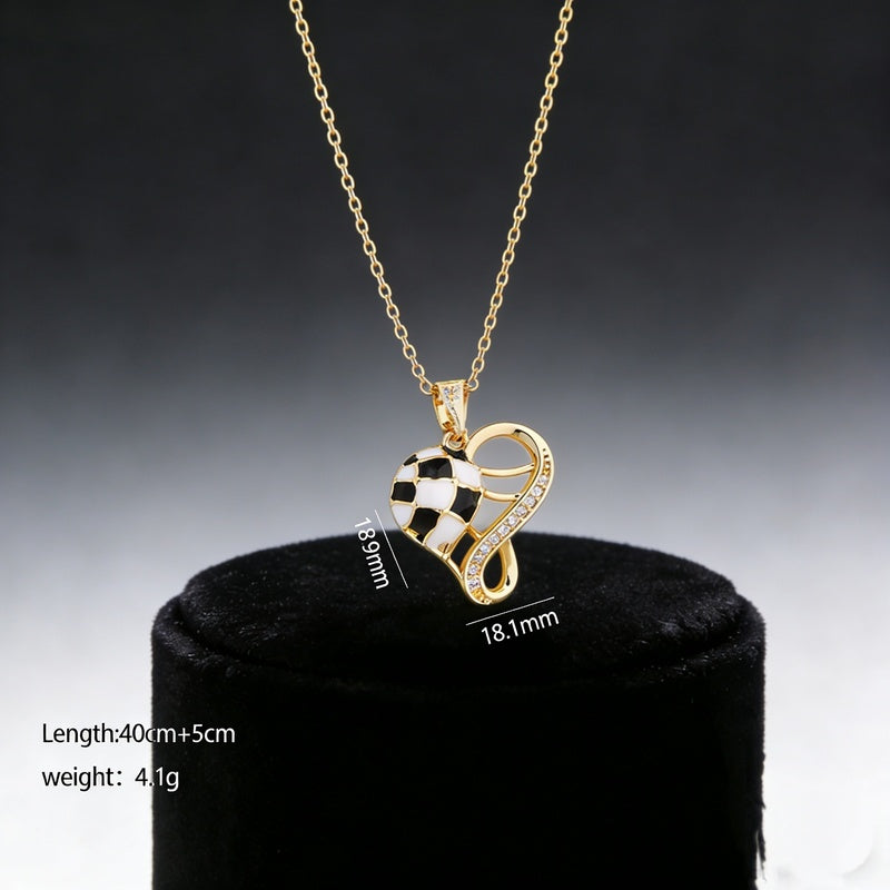 Ink-filled World Cup necklace jewelry, football, light luxury, simple and elegant, alloy heart