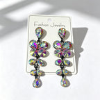 String-style water drop high-end earrings, fashionable and versatile accessories for dates