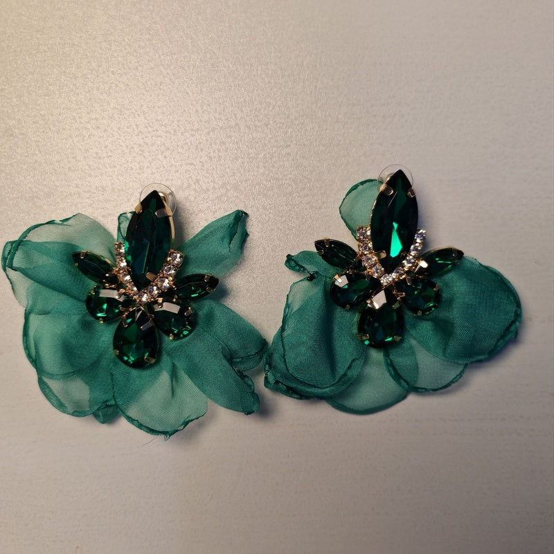 Alloy Fabric Floral Earrings Bohemian Style Ear Accessories